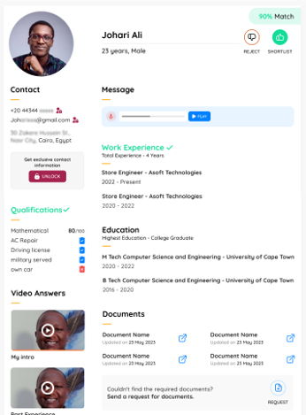 CV View with video